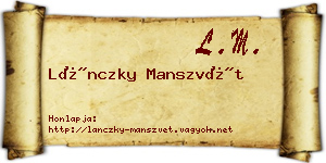 Lánczky Manszvét névjegykártya